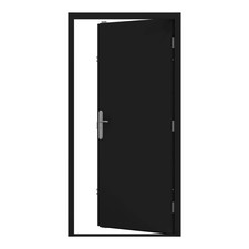 Jet Black Security Steel Door