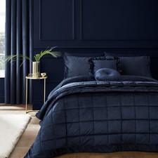 Catherine Lansfield Elegant Kingsley Matt Velvet Bedroom Collection Navy