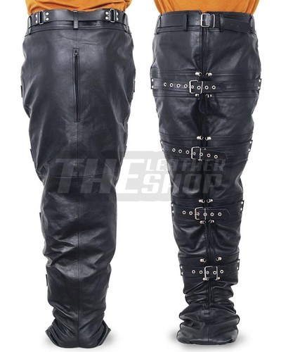 Leather bondage leg - bondage,