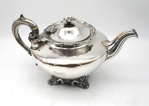 Old sheffield plated tea - sheffield, pot