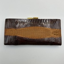 1985 Vintage Genuine Hornback Crocodile Skin Clutch bag with original receipt 