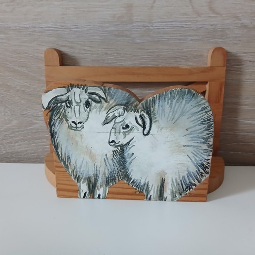 Vintage wooden napkin holder - vintage,