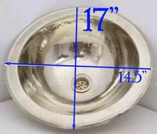 Oval Solid German Silver Sink, Drop In Customizable German Silver (17”)