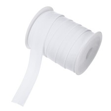 Double Fold Bias Tape 1 Inch 25 Yards for Sewing/Seaming/DIY [White]