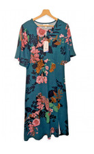 Women's -size14 Stella Morgan Emerald Floral Midi Dress New With Tags RRP £145
