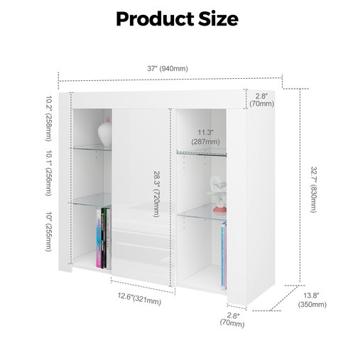 High gloss door sideboard - high,