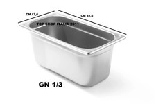 BACINELLA GN 1/3 CM 32,5x17,6 INOX H GASTRONORM VASCA PROF VARIE MISURE 6 2023