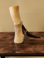 Genuine Ox Large Drinking Horn With Horn Stand - Viking!