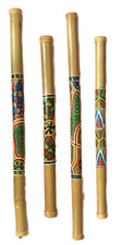 Hand Painted Bamboo Rainstick Shaker in Aboriginal Style Design