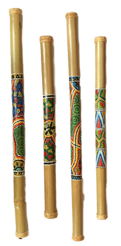 Hand painted bamboo rainstick - hand,