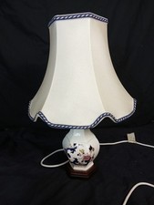 Vintage Masons Mandalay Blue Ceramic Lamp With Shade Working