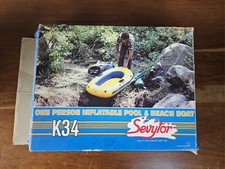 Vintage Sevylor One Person Inflatable Beach Boat K34 “New” 60" BY 42"