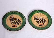 Kazuri Kenya Dish and Plate Glazed Handmade Ceramic Art Pottery Guinea Hen VGC!