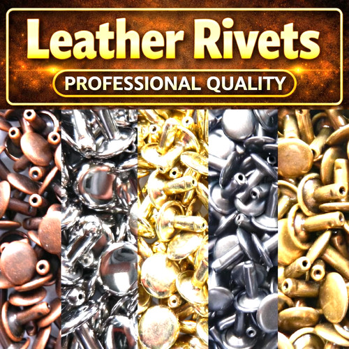 Double cap rivets for leather - rivets,