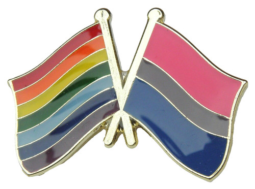 Rainbow bisexual flag pin - rainbow, &