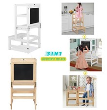 Kids Toddler Learning Tower Kitchen Step Stool Foldable Helper Standing Chair