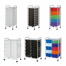  10-15 DRAWER MAKE UP MOBILE HOME OFFICE BEAUTY SALON PORTABLE STORAGE TROLLEY