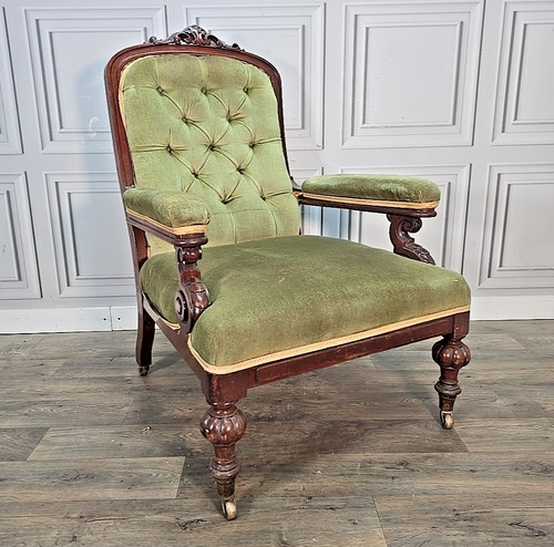 Antique victorian upholstered - antique,