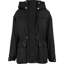 NWT ZARA Black Water Repellent Faux Fur Lined Padded Jacket Size S RRP £90