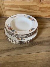 Alfred Meakin royal marigold 6 dinner plates plus 6 soup/dessert bowls gold gilt