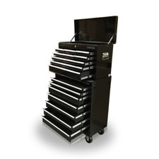 428 TOOL BOX ROLLER CABINET STEEL CHEST 16 DRAWERS GLOSS BLACK - US PRO TOOLS 