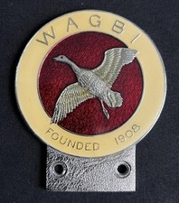 WILDFOWLERS ASSOCIATION VINTAGE BIRD & PIGEON SHOOTING ENAMEL CAR BADGE EMBLEM