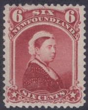 NEWFOUNDLAND 35a 6c BRIGHT ROSE QUEEN VICTORIA 1874 ABNCNY 2ND CENTS MPH CV$70