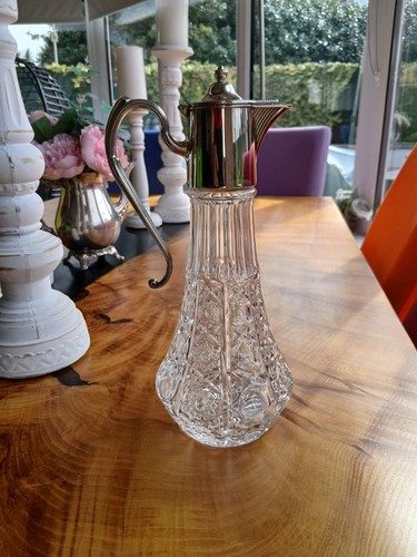 Vtg silver plated claret jug - vtg,