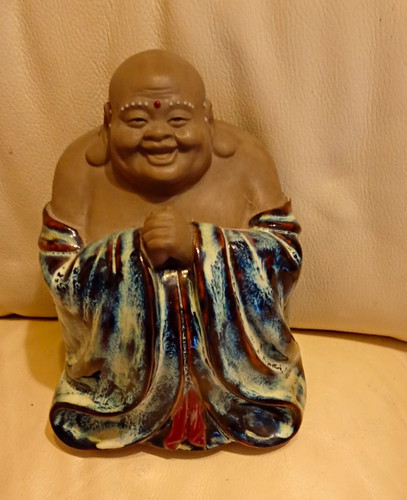 Laughing buddha figurine - laughing,
