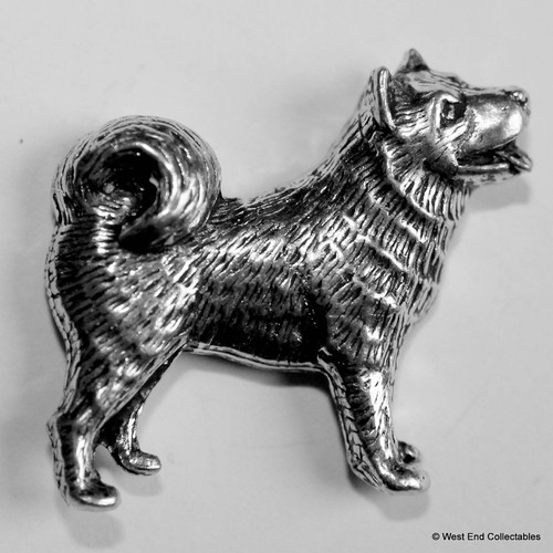 Husky pewter pin - pewter, brooch