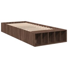 Bed Frame Home Base Bedstead Brown Oak 100x200 cm Engineered Wood vidaXL