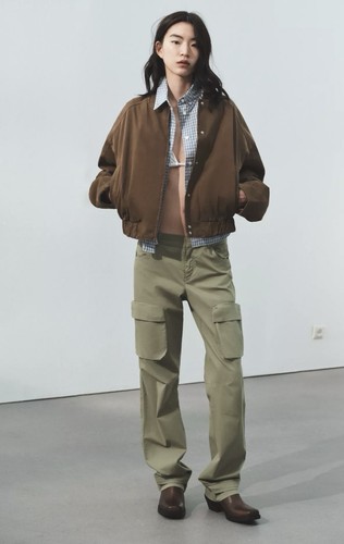 Zara brown padded bomber - brown,