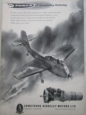 8/1955 PUB ARMSTRONG SIDDELEY MAMBA TURBOPROP SHORT SEAMEW ASW ORIGINAL AD