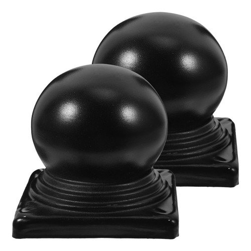 2pcs black fence gate toppers - black,