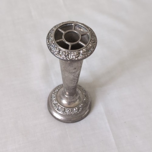 Vintage silver plated bud vase - vintage,