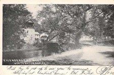 North Water Gap Pennsylvania Eilenbergers Mills B/W Lithograph Vintage PC U5453
