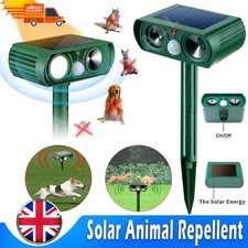 Solar Ultrasonic Garden Deterrent Repeller Animal Bird Cat Scarer Pest Fox Dog