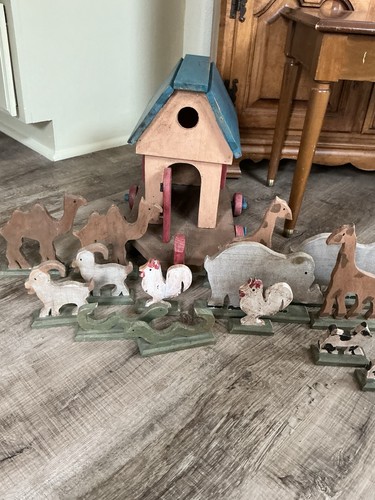 Vintage wooden noah ark pull - wooden,