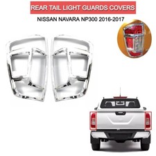 FOR NISSAN NAVARA NP300 2016-17 CHROME TAIL LIGHT GUARDS COVERS TRIMS SURROUND