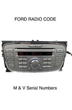 Ford Radio Code Serial M V Stereo Unlock Fiesta Focus Mondeo Galaxy CMax Transit