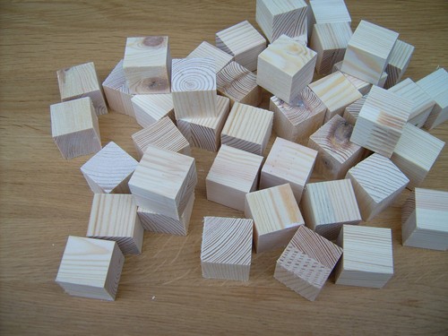 12x wood cubes - 12x,