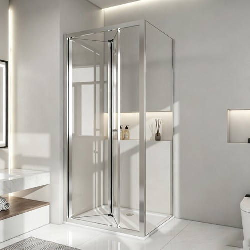 Pivot bifold shower door - shower, with