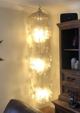 Verner Panton Style Capiz Shell 3 Tier Chandelier Light Fitting