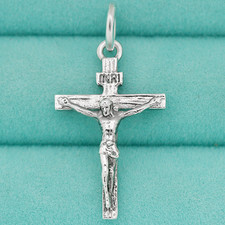 925 Sterling Silver Jesus Crucifix Cross Catholic Pendant Charm Spirit Redeemer