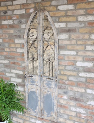 Large rustic door mirror - rustic,