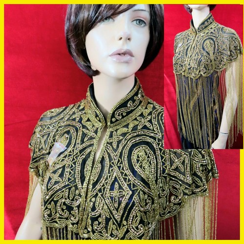 Festival gold beaded fringe - festival,