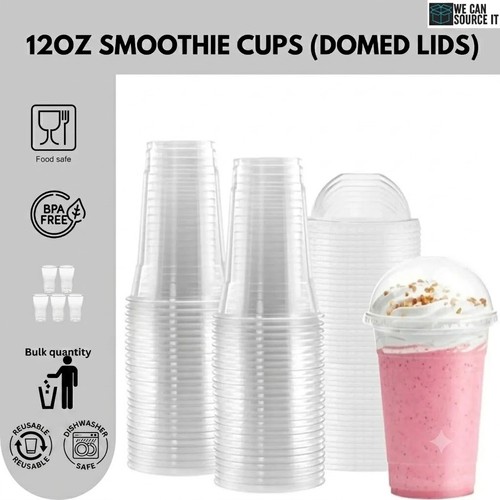 Clear pet smoothie cups dome - clear,