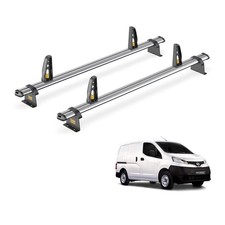 Nissan NV200 Roof Rack 2x Steel Roof Bars & Loadstops Van Guard Ultibar Trade