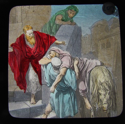 Glass magic lantern slide - glass,