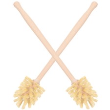  2 Pcs Toilet Brush Bamboo